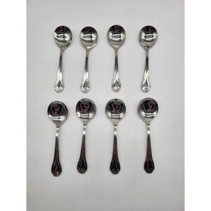 Reed & Barton LADY HAMILTON Round Bowl Soup Spoons Stainless Set of 8 China 18/1